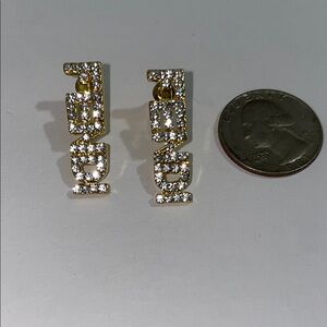 Fendi Gold Crystal Earrings